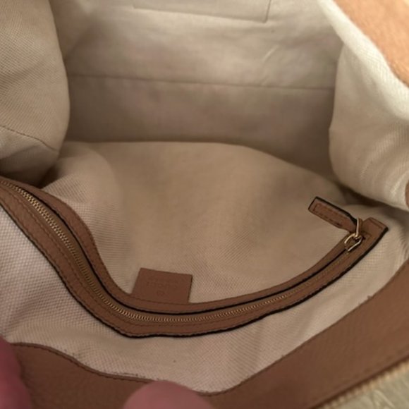 GUCCI Pebbled Calfskin Large Soho Hobo Beige - Picture 8 of 9